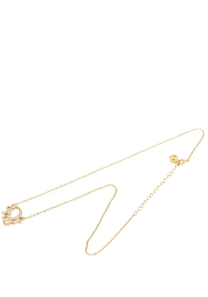 Christian Dior Pre-Owned 2000-2010 Gold Plated Oblique Strass Necklace costume necklace