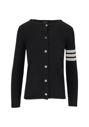 La-Rose stripe-detail button-up cardigan - Black
