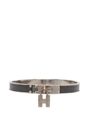 Hermès Pre-Owned 2000-2026 Epsom and Palladium Plated Kelly Cadena Lock Bangle Bracelet costume bracelet - Grey