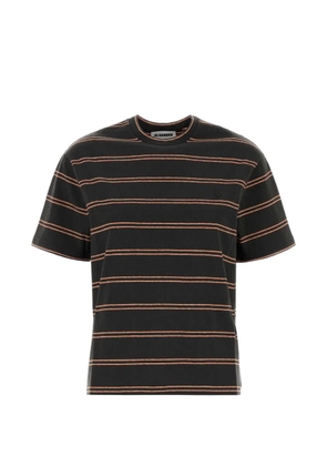 Jil Sander striped embroidered T-shirt - Black