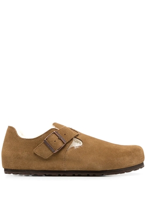 Birkenstock London shearling-trimmed slippers - Brown