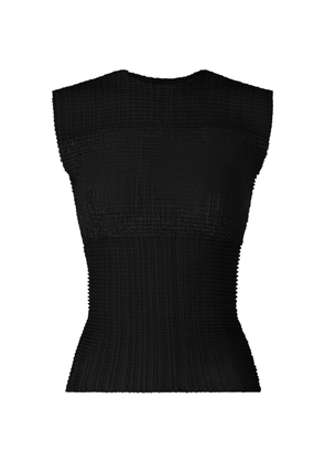 Issey Miyake plissé-effect sleeveless top - Black