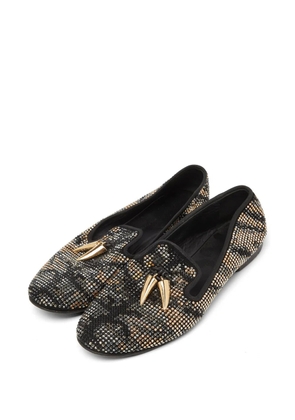 Giuseppe Zanotti Vintage crystal-embellished shark tooth loafers - Black