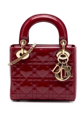 Christian Dior Pre-Owned 2018 Mini Patent Cannage Lady Dior satchel - Red