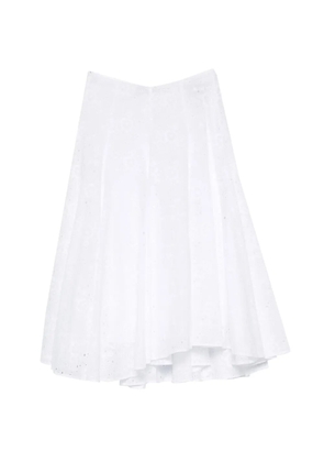 Tory Burch broderie-anglaise drawstring-waist midi skirt - White
