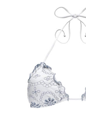 MC2 Saint Barth broderie-anglaise ruffled bikini - White