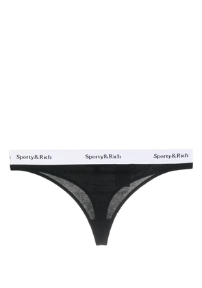 Sporty & Rich Serif logo-print thong - Black