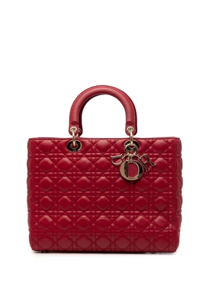 Christian Dior Pre-Owned 2018 Large Lambskin Cannage Lady Dior satchel - Red