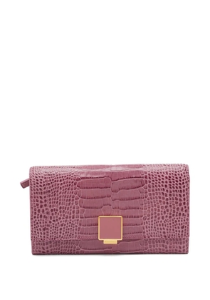 Smythson embossed-leather wallet - Pink