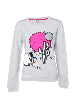 Kenzo Pre-Owned cactus-appliqué sweatshirt - Grey