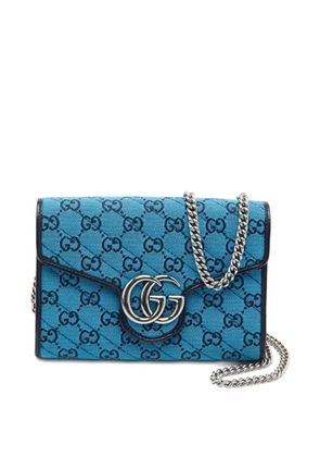 Gucci Pre-Owned GG Marmont quilted wallet on chain - Blue