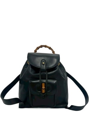 Gucci Pre-Owned 20th Century Calfskin Bamboo Drawstring backpack - Black