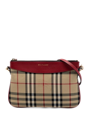 Burberry Pre-Owned 2000-2017 Haymarket Check Canvas Peyton crossbody bag - Red
