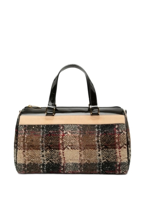 Burberry Pre-Owned 2000-2017 Plaid Wool boston bag - Brown