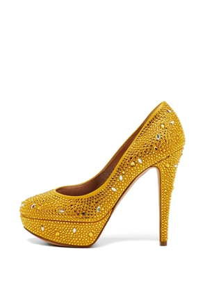 Gina Dolly crystal-embellished pumps - Yellow