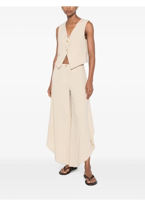 VICOLO curved-hem trousers - Neutrals