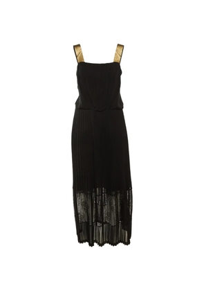 SANDRO pleated lace-trim maxi dress - Black