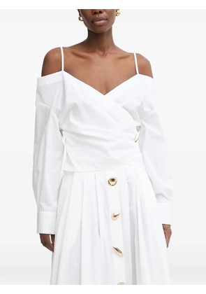SIMONA CORSELLINI off-shoulder wrap blouse - White
