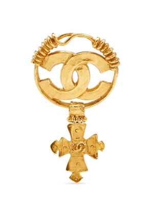 CHANEL Pre-Owned CC-logo brooch - Gold