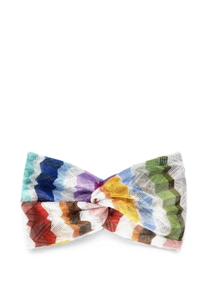 Missoni zigzag-knit twisted headband - White