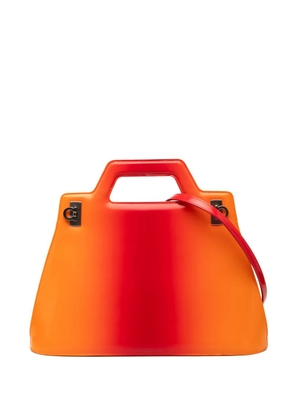 Ferragamo Pre-Owned 2000-2026 Gradient Brushed Calfskin Gancini Wanda Top Handle Bag satchel - Orange
