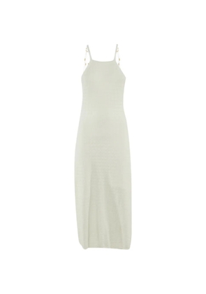 SANDRO bead-embellished knit midi dress - Neutrals