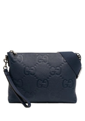 Gucci Pre-Owned 2016-2026 Medium Jumbo GG Embossed Messenger Bag crossbody bag - Blue