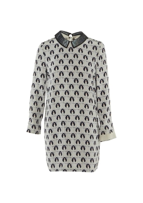 Victoria Beckham graphic-print silk mini dress - Grey