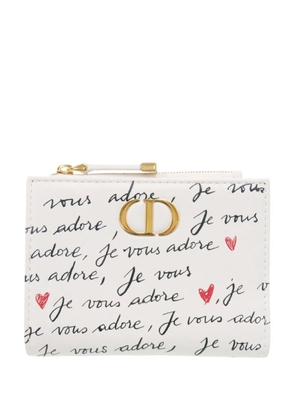 Christian Dior Pre-Owned 2024 Leather Je Vous Adore Heart Caro Dahlia Wallet small wallets - White