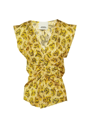 ISABEL MARANT Lonea ruched top - Yellow