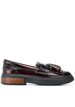 Tod's tasseled flatform loafers - Red