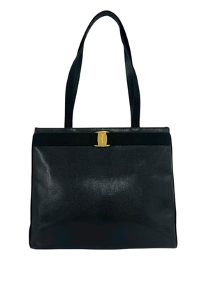 Ferragamo Pre-Owned 2010-2026 Lizard Embossed Leather Vara tote bag - Black