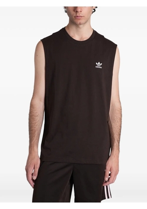 adidas trefoil-embroidered tank top - Brown