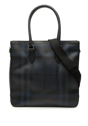 Burberry Pre-Owned 2000-2017 London Check Coated Canvas Kenneth satchel - Blue