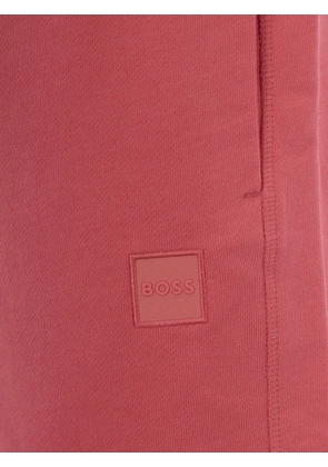 BOSS logo-patch track shorts - Red