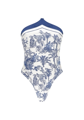 MC2 Saint Barth Meryem animal-print halterneck swimsuit - White