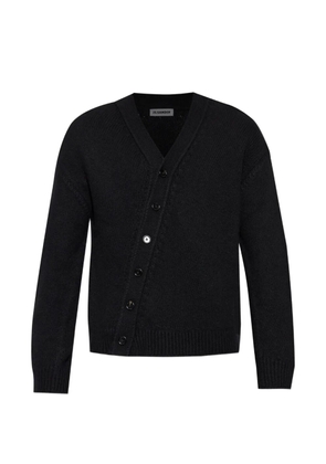 Jil Sander asymmetric-fastening knit cardigan - Black