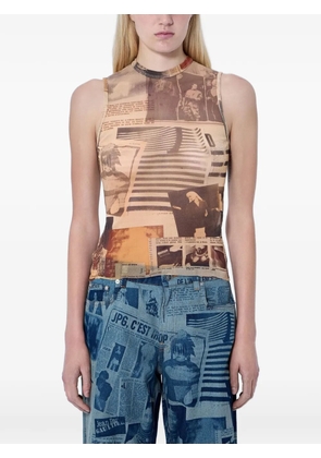 Jean Paul Gaultier graphic-print sleeveless top - Neutrals