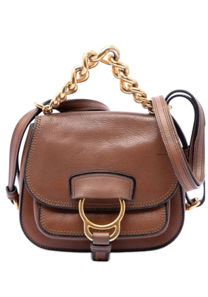 Miu Miu Pre-Owned 2010-2026 Mini Goatskin Madras Dahlia satchel - Brown