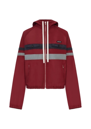 Miu Miu logo-patch oversized jacket - Red