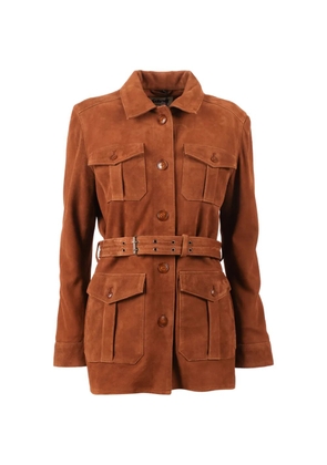 Schott belted suede jacket - Brown