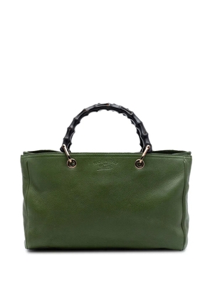 Gucci Pre-Owned 2016-2026 Medium Calfskin Bamboo Shopper satchel - Green