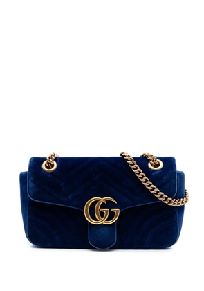 Gucci Pre-Owned 2016-2026 Medium GG Marmont Matelasse Velvet shoulder bag - Blue