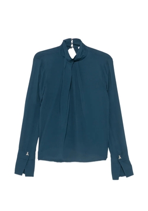 Patrizia Pepe tie-neck long-sleeve blouse - Blue