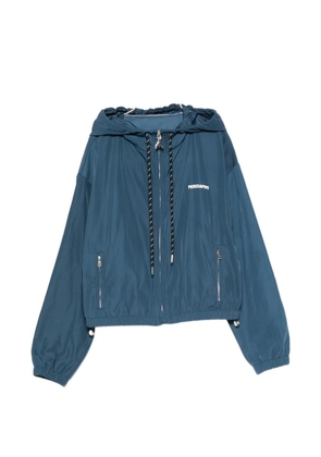 Patrizia Pepe logo-print hooded jacket - Blue