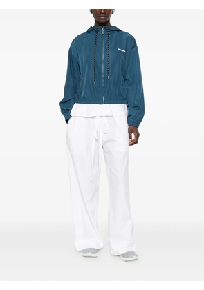Patrizia Pepe logo-print hooded jacket - Blue