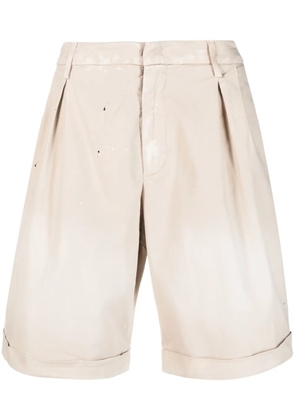 DONDUP box-pleat cotton chino shorts - Neutrals