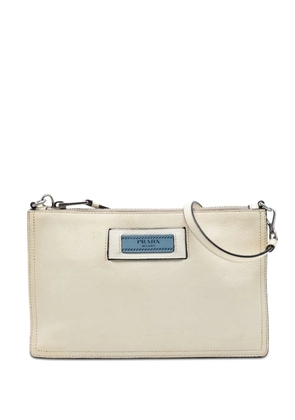 Prada Pre-Owned 2010-2026 Glace Calf Etiquette Crossbody shoulder bag - White