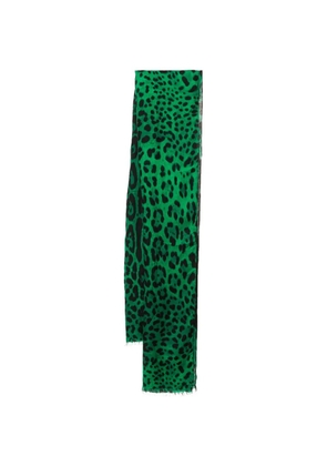 Dolce & Gabbana Pre-Owned Dolce & Gabbana leopard-print scarf - Green