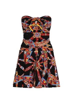 Dolce & Gabbana Carretto-print Charmeuse mini dress - Black